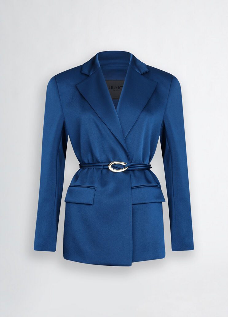 Blue blazer with belt sapphire blue Liu Jo - large image number 6 Blue blazer with belt sapphire blue Liu Jo - large image number 6