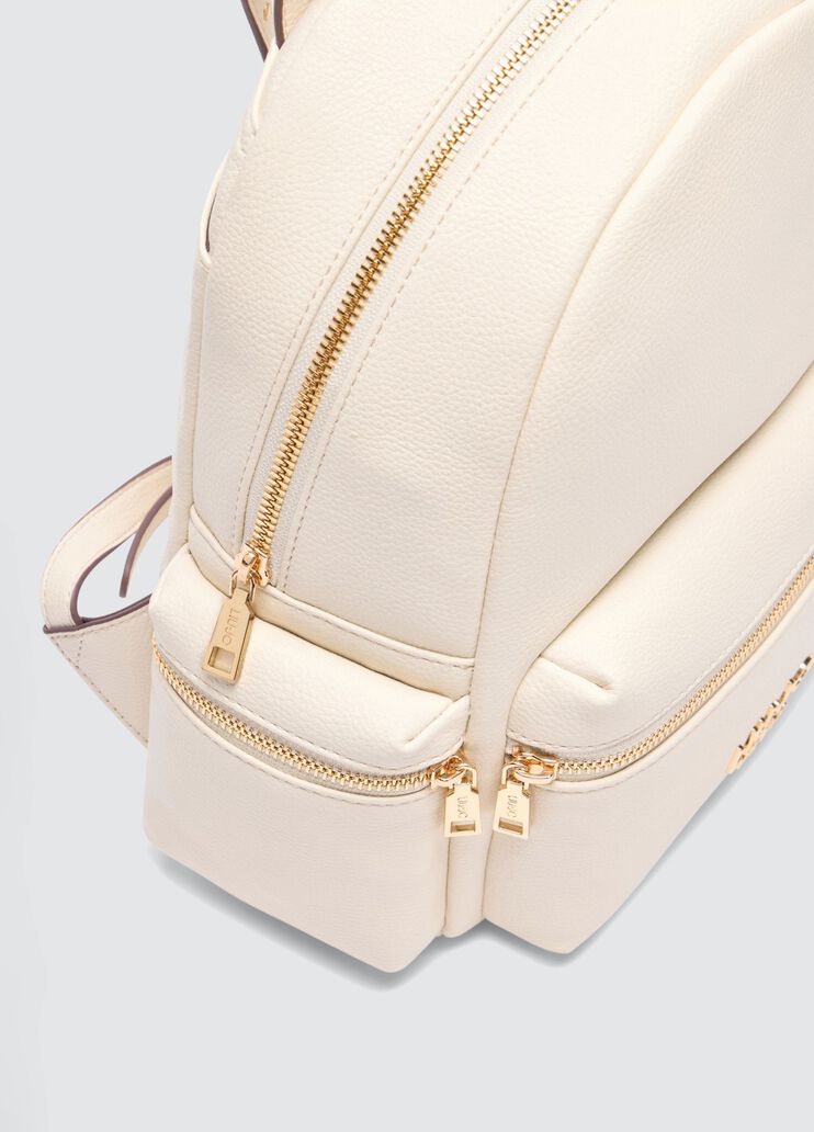 White backpack with logo cream Liu Jo - large image number 5