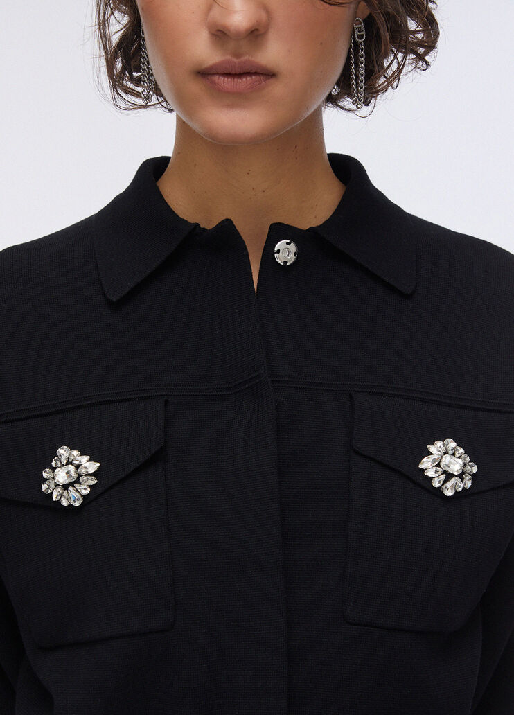 Giacca in maglia con bottoni gioiello nero Liu Jo - large image number 4