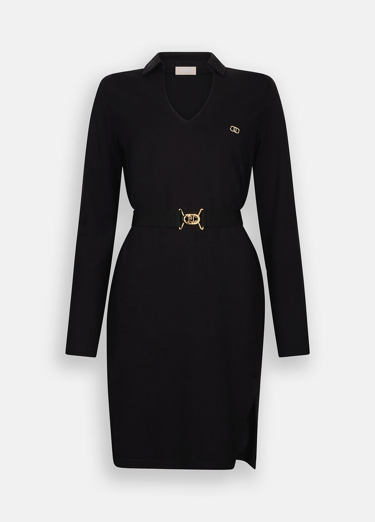 Kurzes Kleid mit Gürtel Schwarz Liu Jo - large image number 6