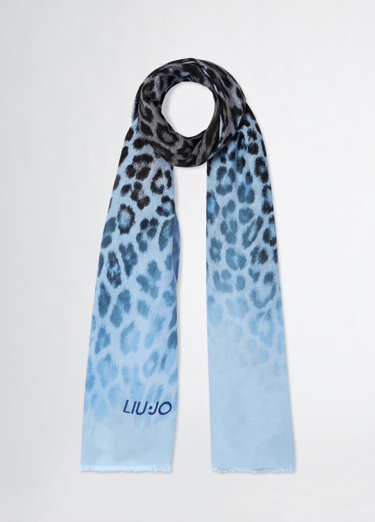 Animal-print stole sky blue Liu Jo - medium Animal-print stole sky blue Liu Jo - medium