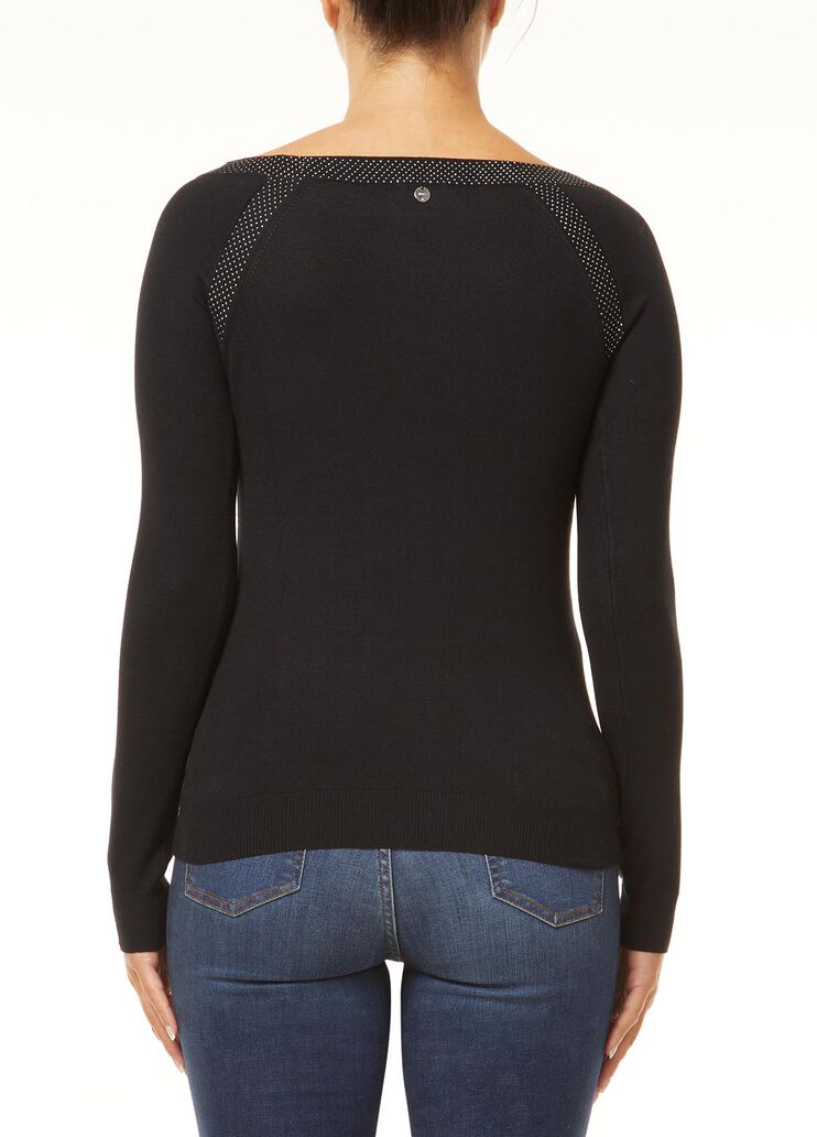 Sweater with micro studs Black Liu Jo - large image number 1
