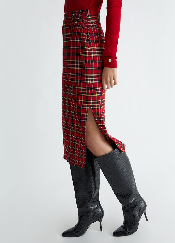 Tartan midiskirt red Liu Jo - large image number 2