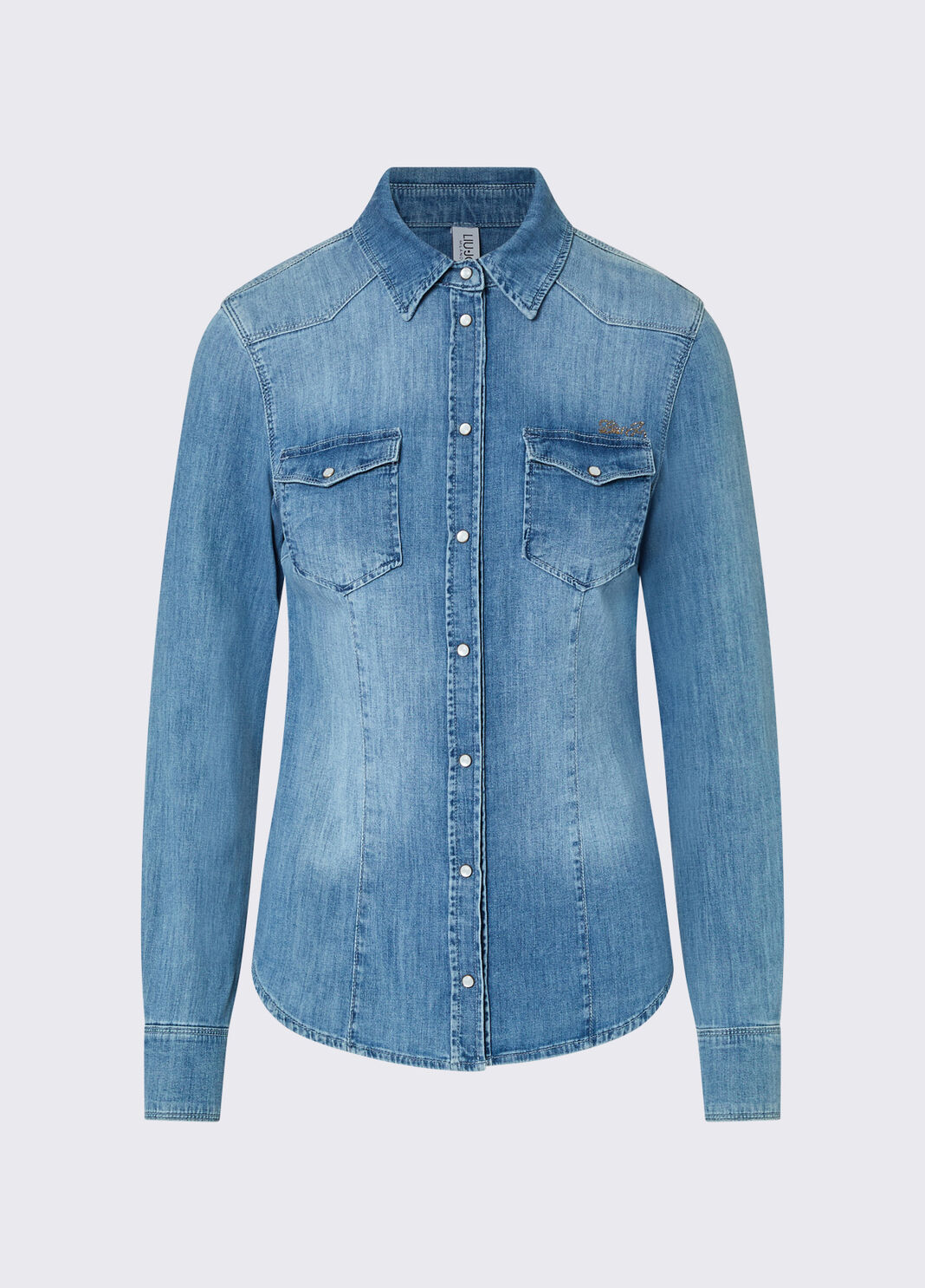 Denim shirt with embroidery blue denim Liu Jo - large image number 4