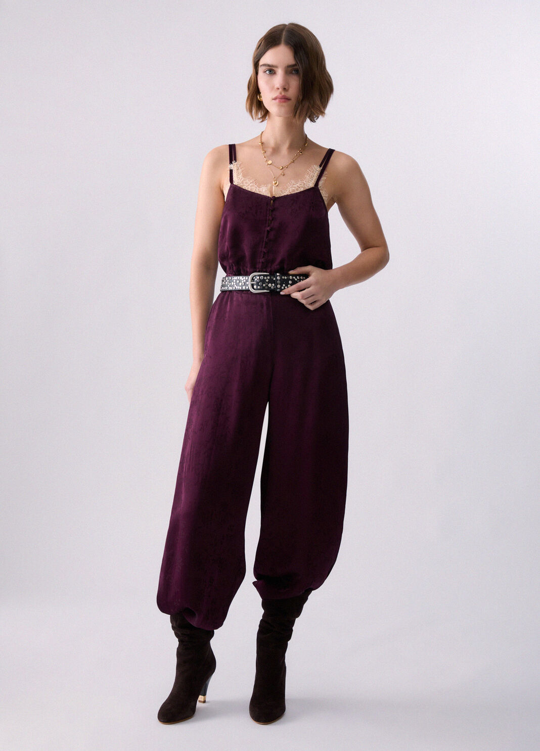 Jacquard Satin Lingerie Top aubergine Liu Jo - large image number 5