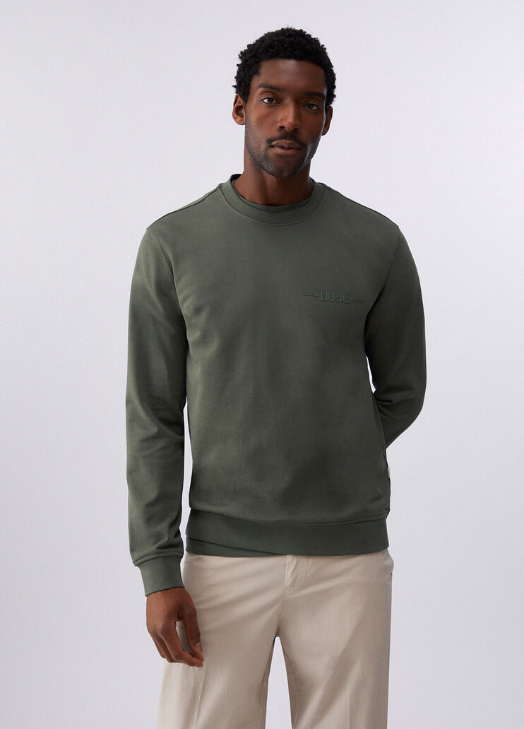 Sweatshirt with logo thyme green Liu Jo - medium