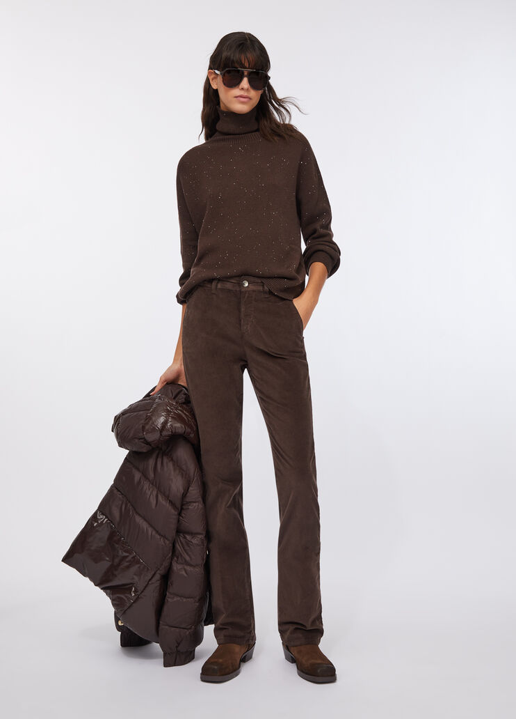 Polo-neck with micro-sequins chocolate Liu Jo - large image number 5