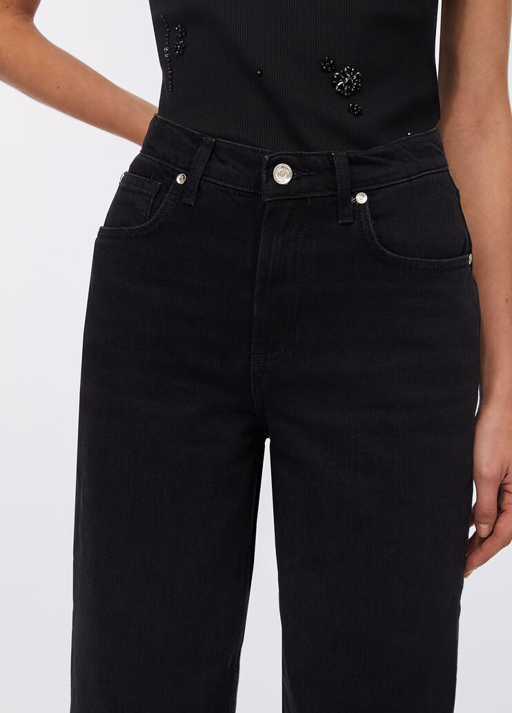 Low-rise wide-leg jeans black denim Liu Jo - large image number 2