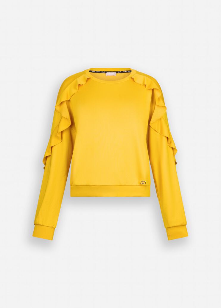 Sweatshirt with ruching dark gold Liu Jo - large image number 6 Sweatshirt with ruching dark gold Liu Jo - large image number 6