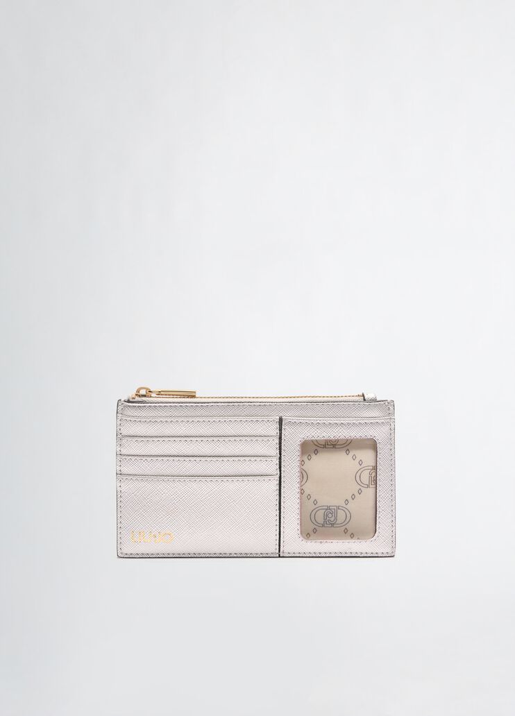 Card holder with zip silver Liu Jo - medium