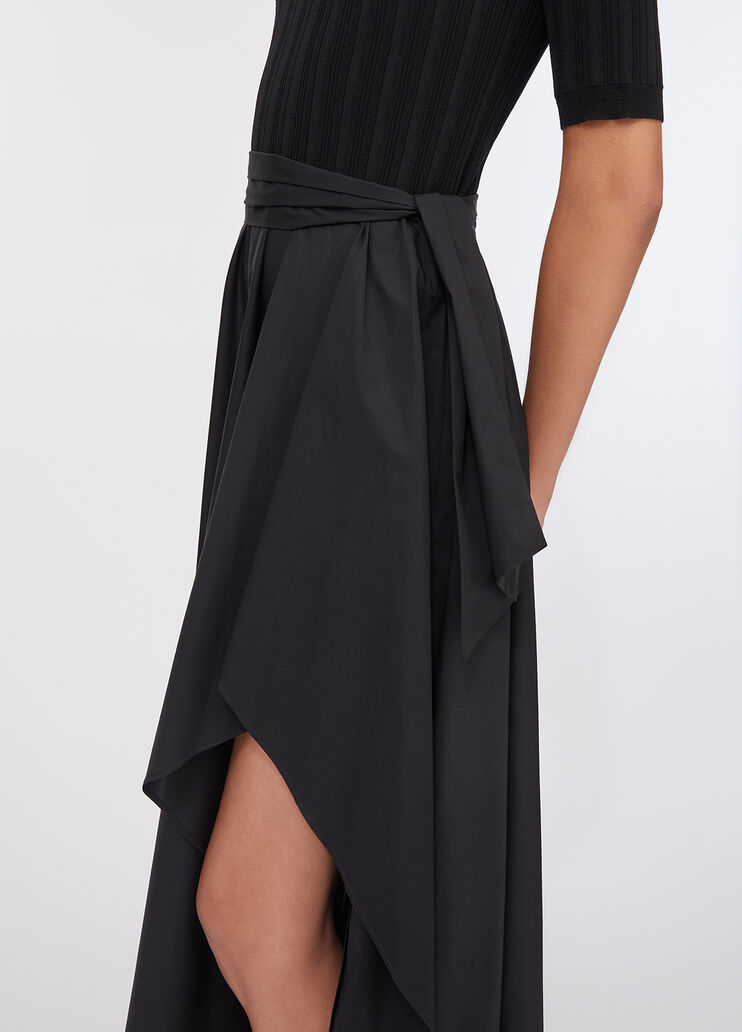 Robe courte en maille et popeline noir Liu Jo - large image number 4