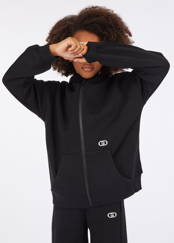 Cotton sweatshirt with zip black Liu Jo - large image number 0 Cotton sweatshirt with zip black Liu Jo - large image number 0