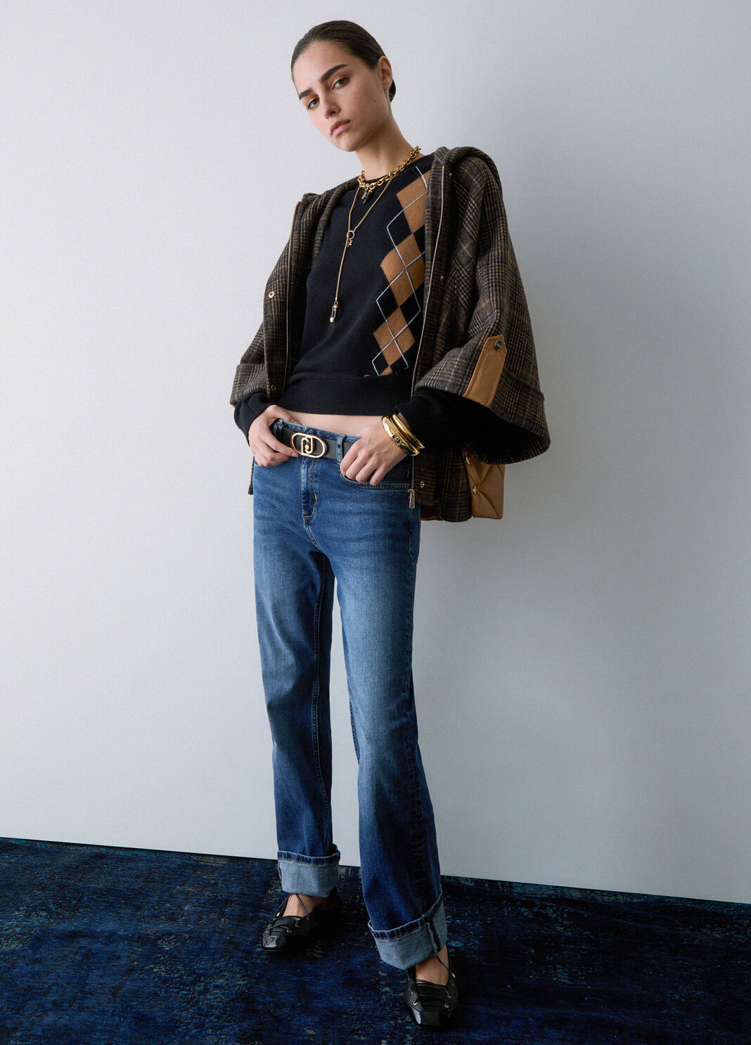 Straight jeans with cuff blue denim Liu Jo - large image number 2