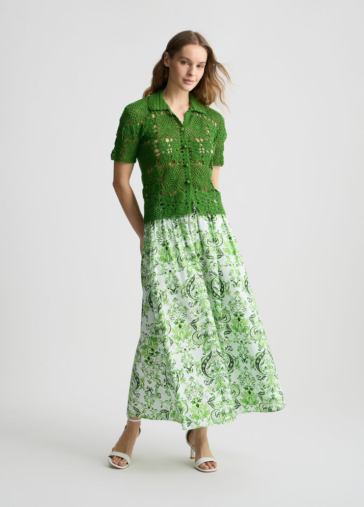 Poplin midi skirt green Liu Jo - large image number 5 Poplin midi skirt green Liu Jo - large image number 5