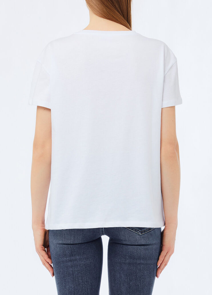T-Shirt mit Strass Wei&szlig; Liu Jo - medium