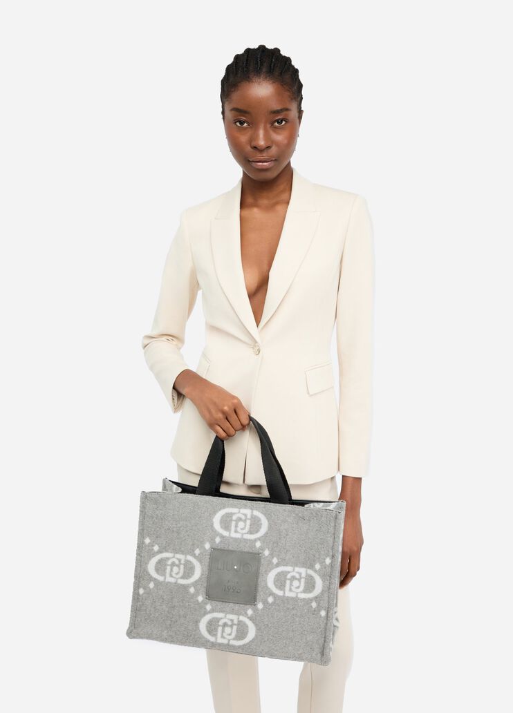 Bolso tote grande con logotipo gris Liu Jo - medium Bolso tote grande con logotipo gris Liu Jo - medium
