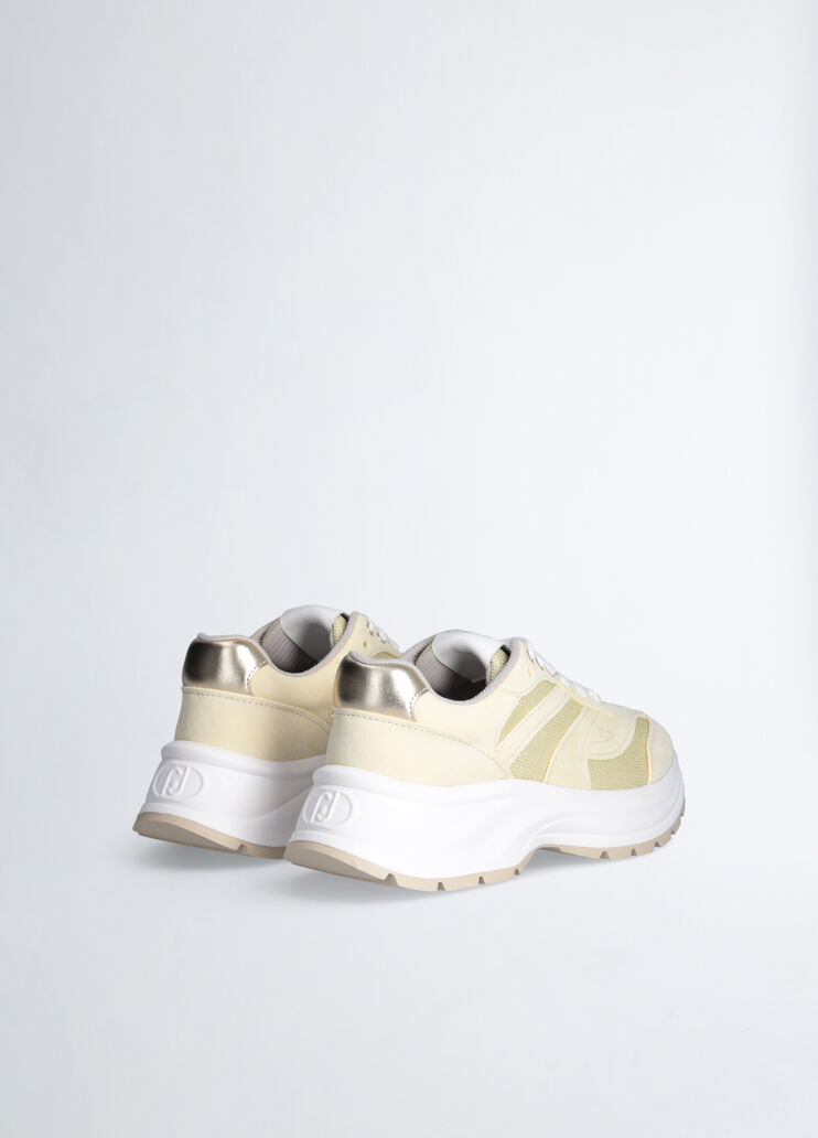 Sneakers in suede and brighty mesh beige Liu Jo - large image number 3 Sneakers in suede and brighty mesh beige Liu Jo - large image number 3