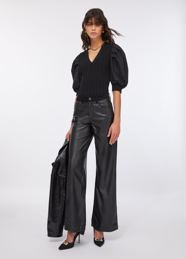 Top à manches ballon noir Liu Jo - large image number 5