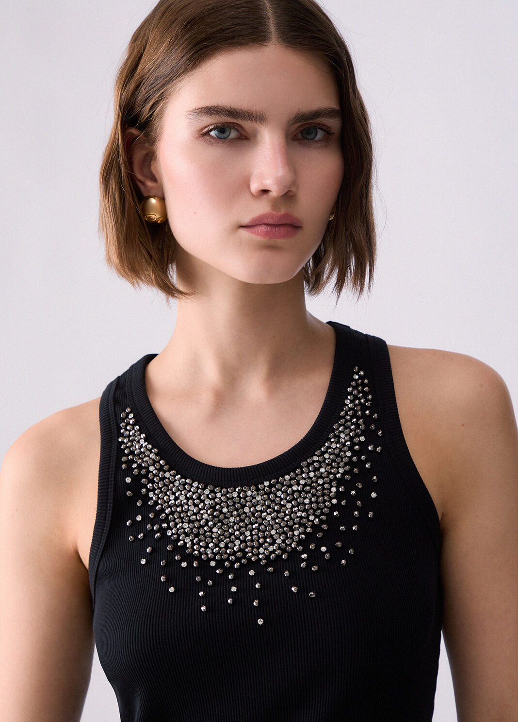 T-shirt with jewel decoration black Liu Jo - large image number 4