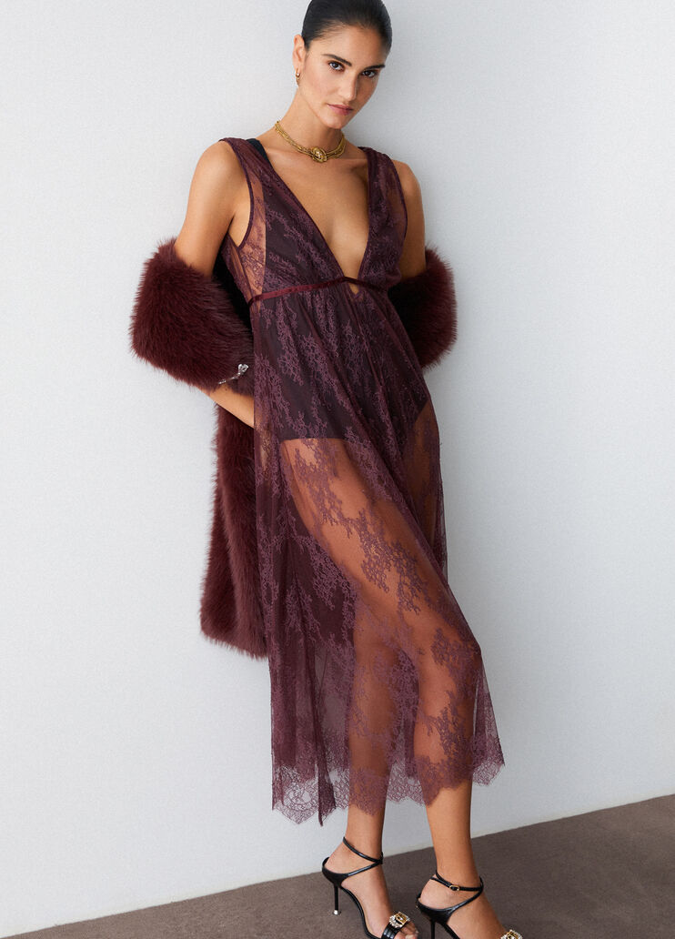 Chantilly lace dress dark brown Liu Jo - medium