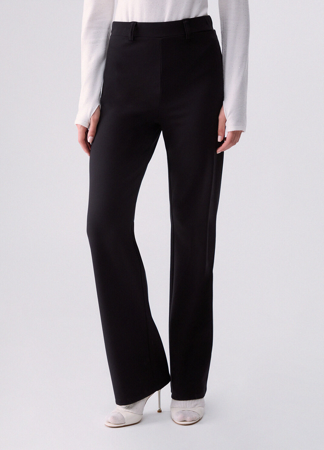Regular fit trousers in punto milano black Liu Jo - large image number 0
