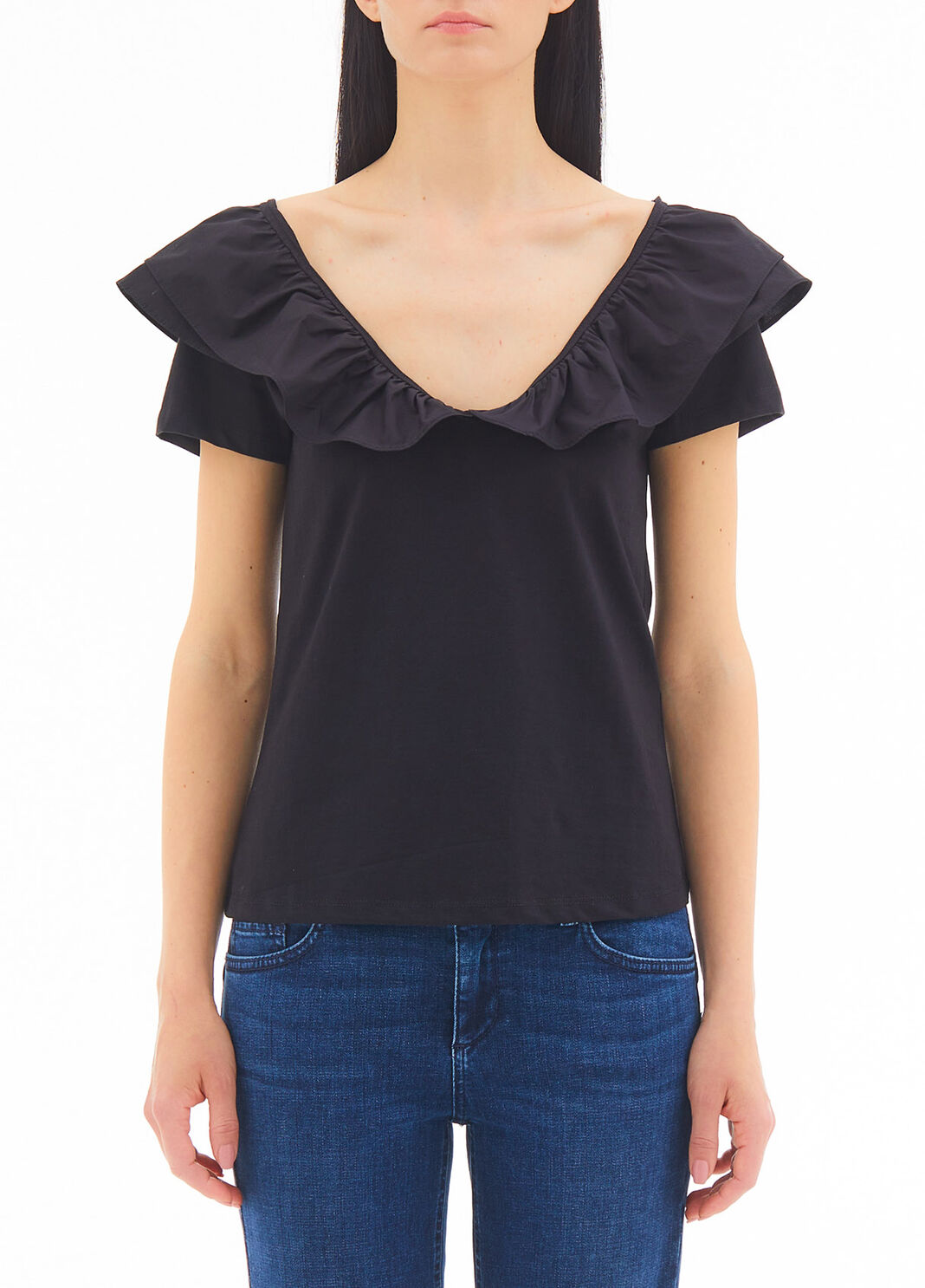 T-Shirt mit Volants Schwarz Liu Jo - large image number 0