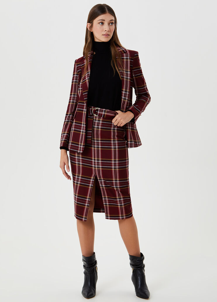 Long tartan blazer Red Liu Jo - large image number 3