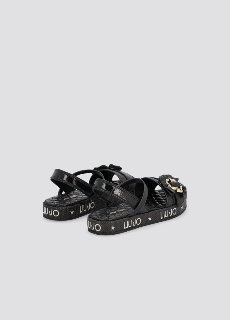 Sandals with cockade buckle black Liu Jo - large image number 2 Sandals with cockade buckle black Liu Jo - large image number 2