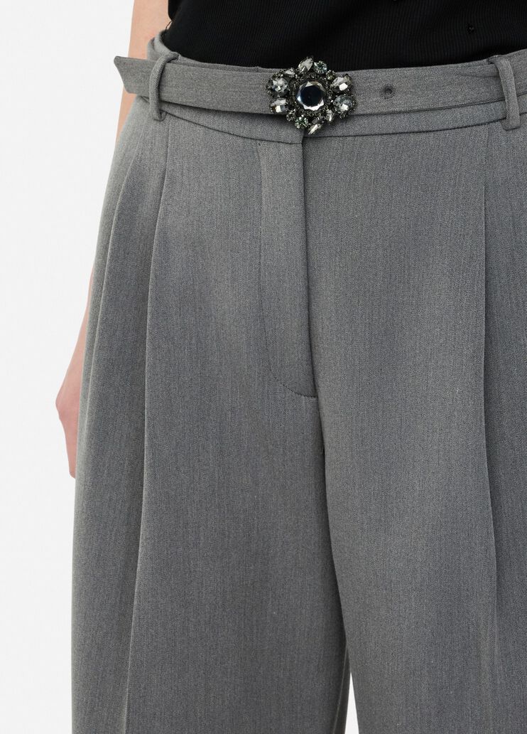 Palazzo trousers with belt grey Liu Jo - large image number 2 Palazzo trousers with belt grey Liu Jo - large image number 2