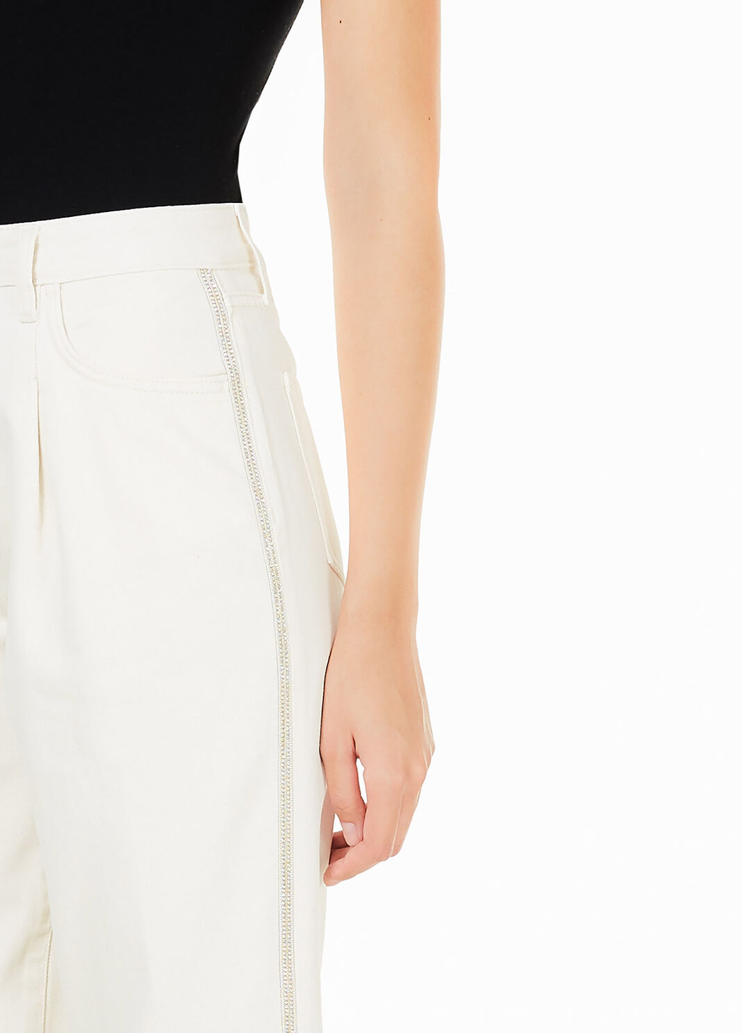 Pantalone chino a vita alta Latte di mandorla Liu Jo - large image number 2