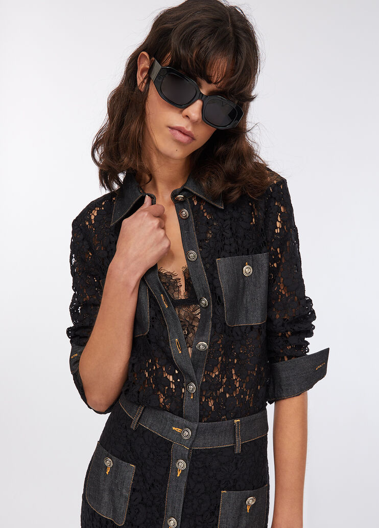Camisa de encaje denim negro Liu Jo - medium Camisa de encaje denim negro Liu Jo - medium