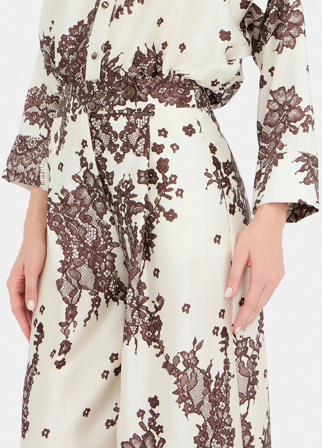 Hose aus bedrucktem Twill Braun Liu Jo - large image number 2