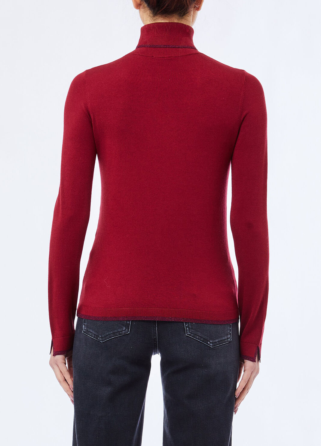 Polo-neck with lurex&reg; details red Liu Jo - large image number 1