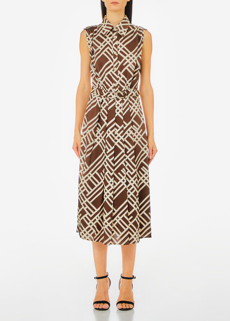 Printed twill shirt dress brown Liu Jo - medium Printed twill shirt dress brown Liu Jo - medium