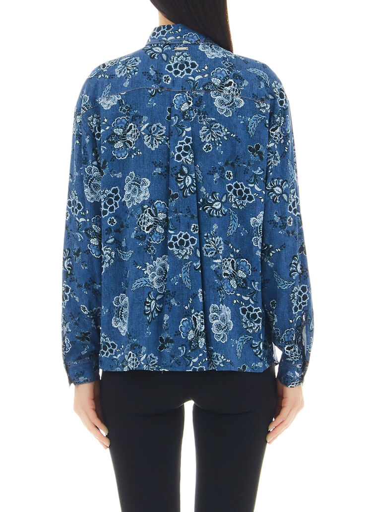 Hemdbluse mit Halstuch-Print Denimblau Liu Jo - large image number 1