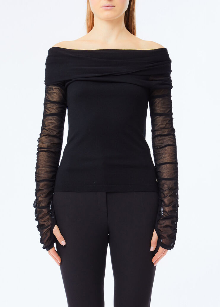 Jersey con escote bardot negro Liu Jo - medium