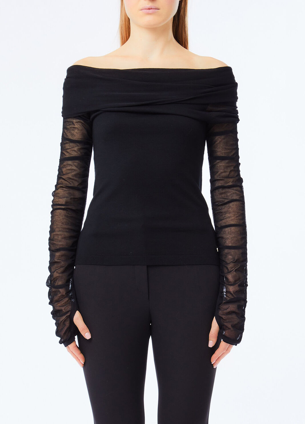 Jersey con escote bardot negro Liu Jo - large image number 0