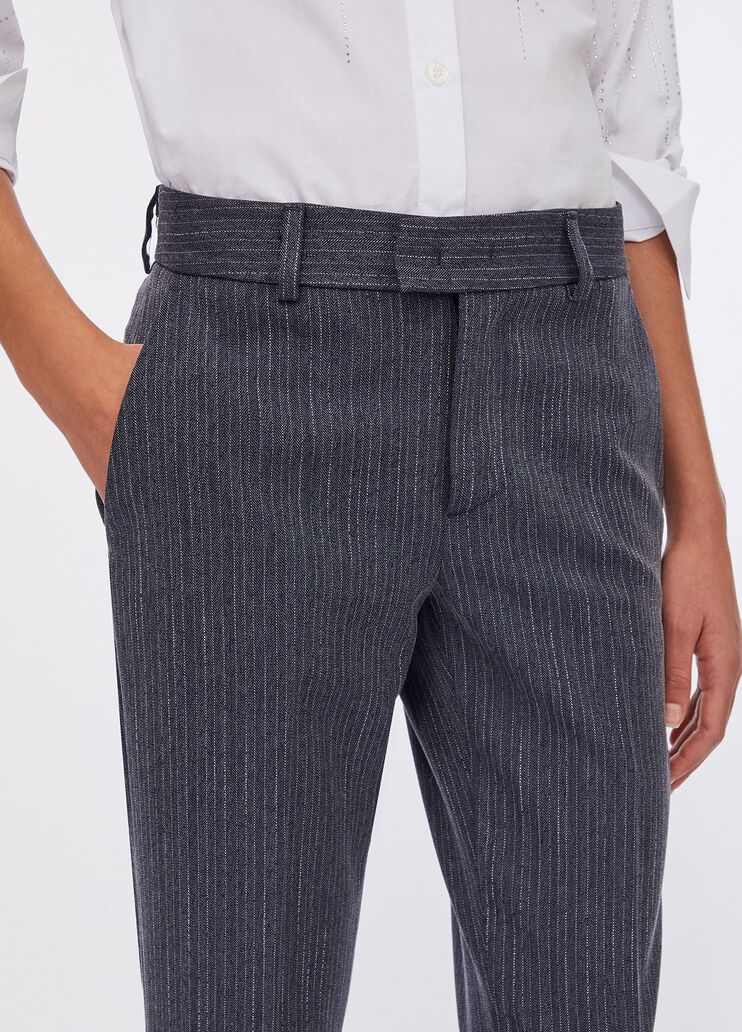 Flanellhose mit Nadelstreifen Blau mit Nadelstreifen Liu Jo - large image number 4