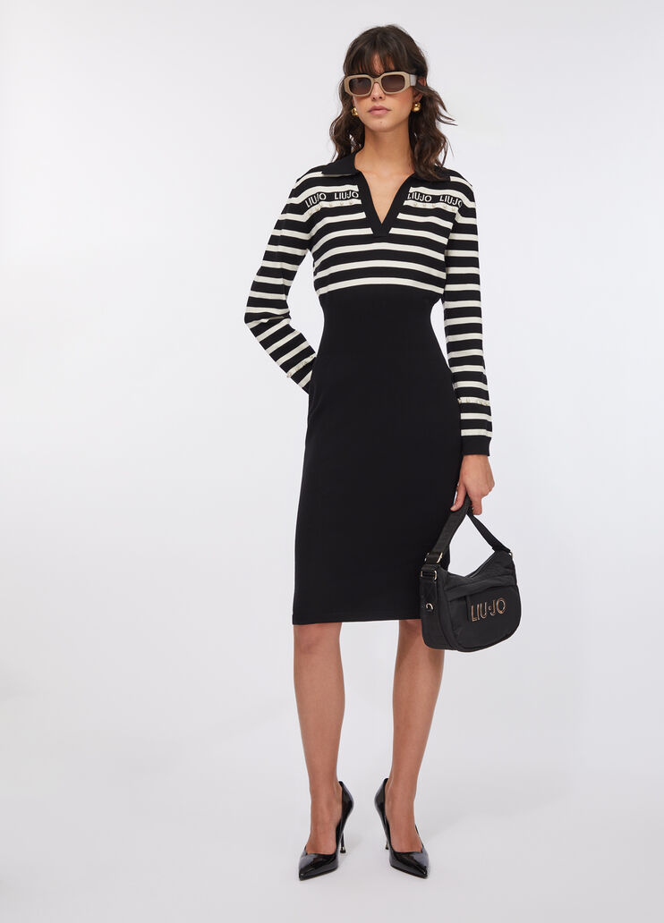 Vestido de punto a rayas negro Liu Jo - large image number 5