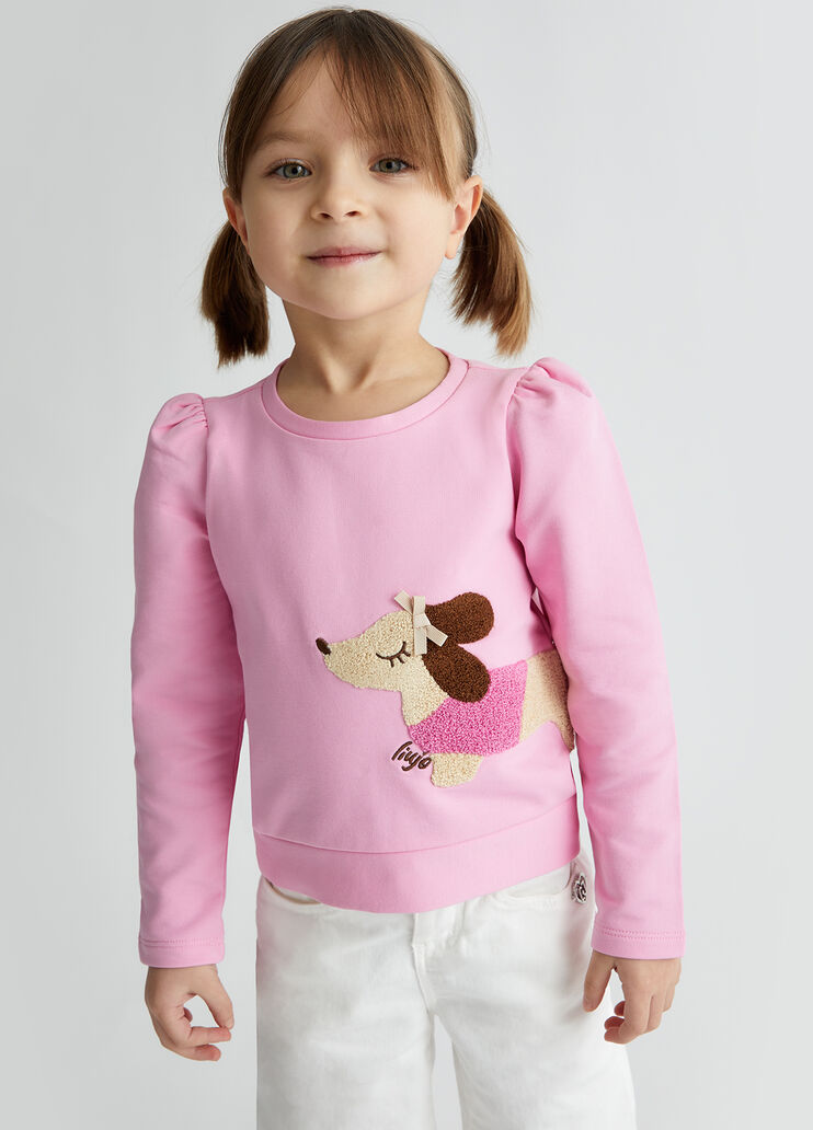 Sudadera con perro salchicha rosa Liu Jo - medium