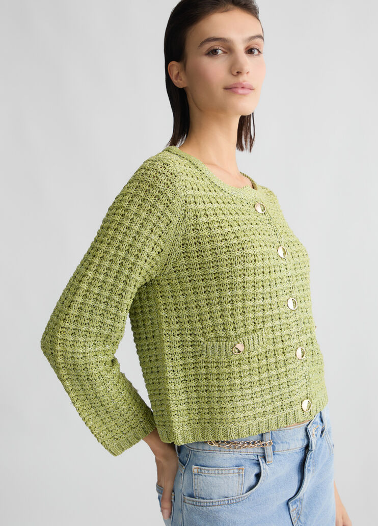 Bouclé jacket avocado Liu Jo - large image number 2 Bouclé jacket avocado Liu Jo - large image number 2
