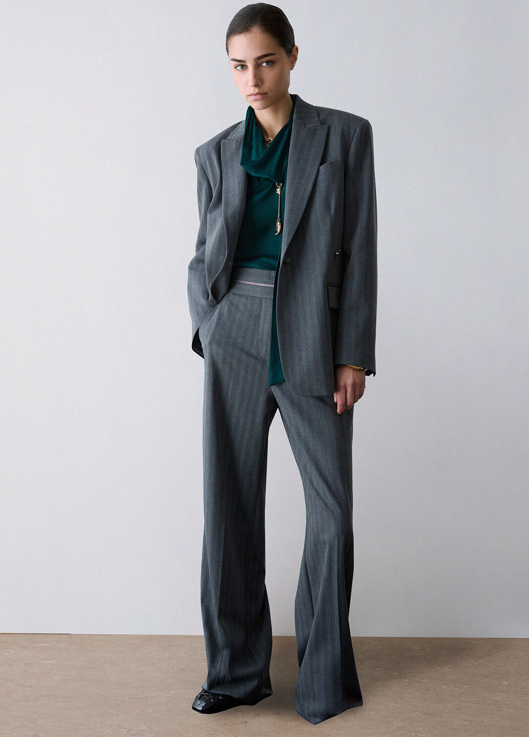 Blazer with button jewel dark grey Liu Jo - large image number 3