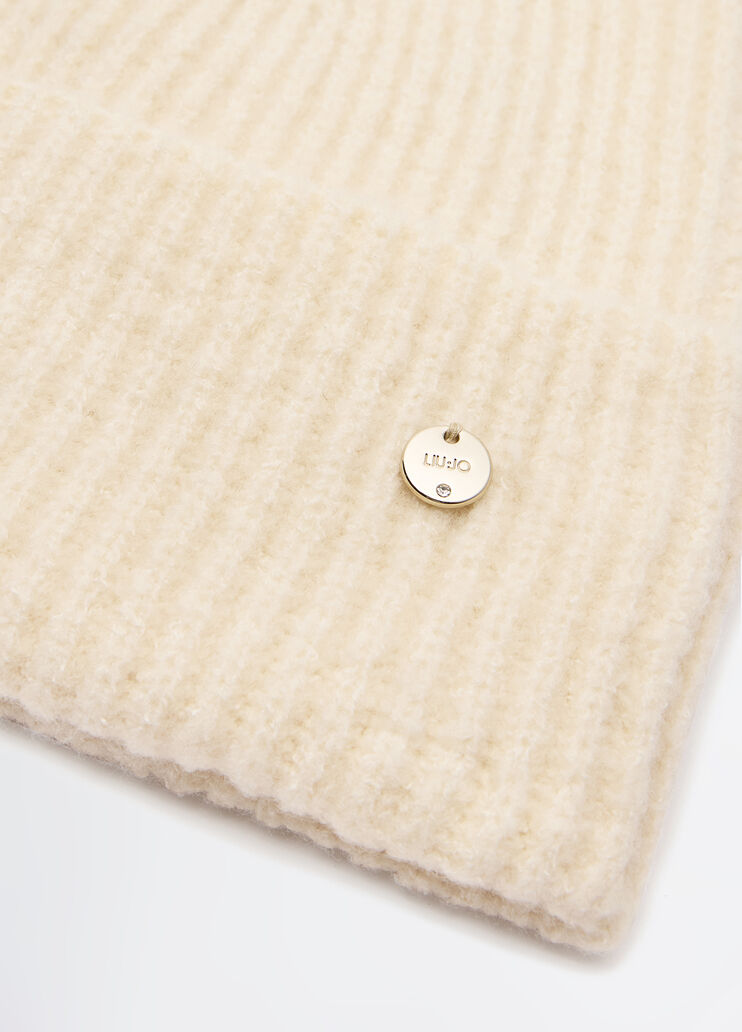 Knit beanie hat white Liu Jo - large image number 3 Knit beanie hat white Liu Jo - large image number 3
