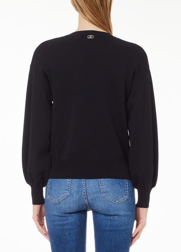 Pull avec ceinture fine noir Liu Jo - large image number 1