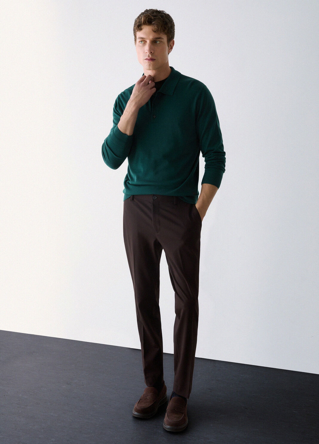 Pantalon slim fit en jersey marron Liu Jo - large image number 2