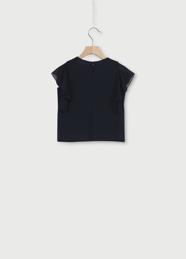 Top con volants Bianco/blu scuro Liu Jo - large image number 1