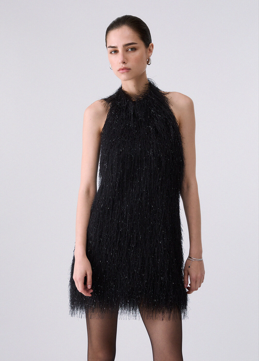Short dress with frayed fabric black Liu Jo - large image number 0