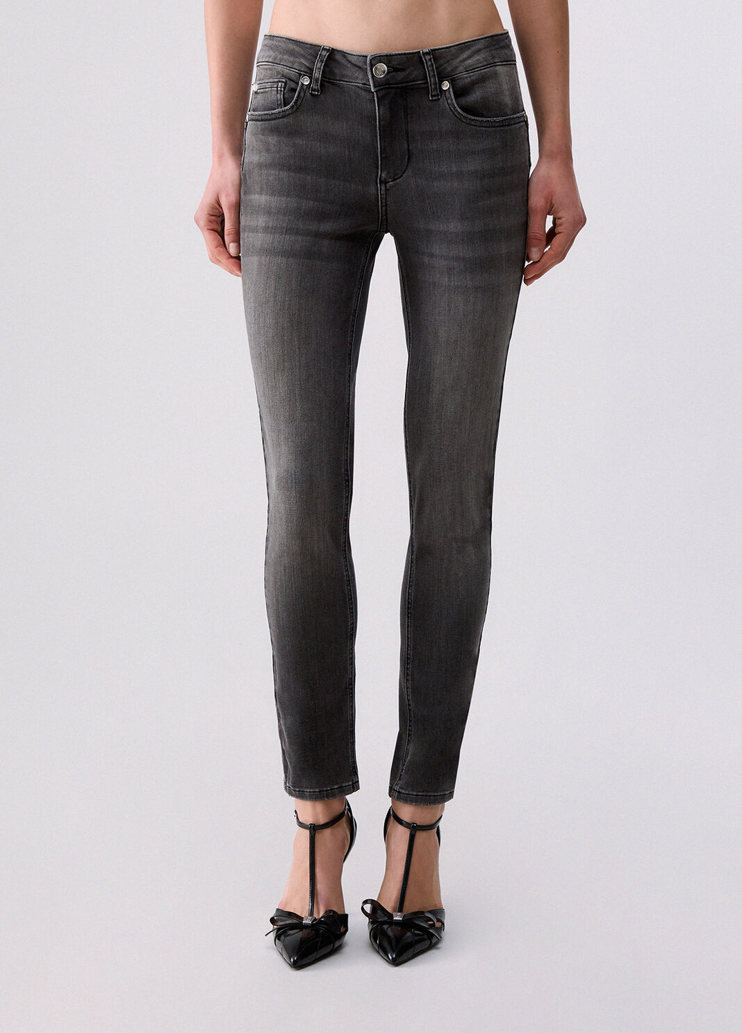 Jean skinny bottom-up denim noir Liu Jo - large image number 0