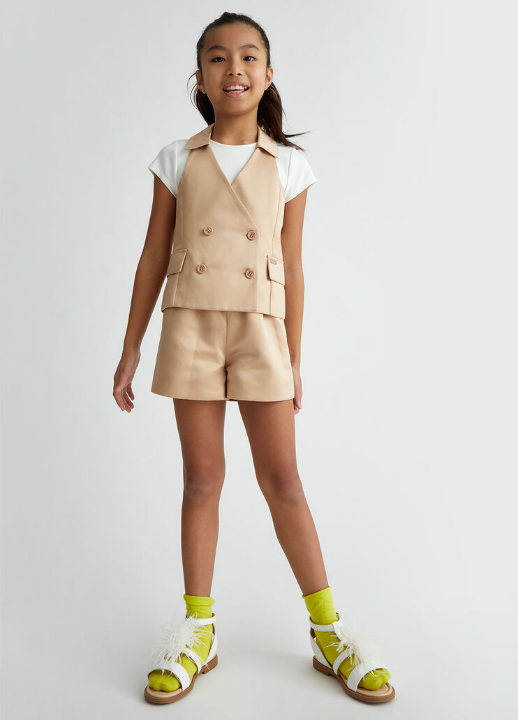 Zweireihiger Jumpsuit Weiß und Beige Liu Jo - medium