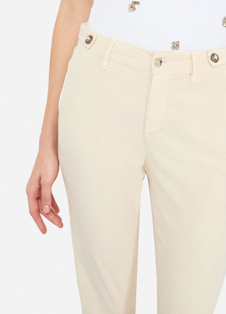 Pantalón bootcut de terciopelo beige claro Liu Jo - large image number 2